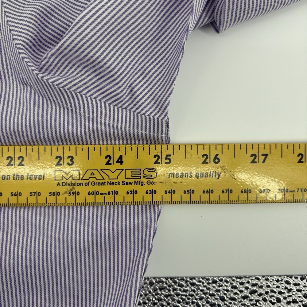 BROOKS BROTHERS 346 Men's 17-36 Purple French CuffLong Sleeve Button Up Non Iron - Picture 7 of 9